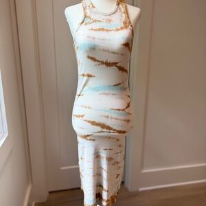 YOUNG BROKE AND FABULOUS Tie-Dye Racerback Dress